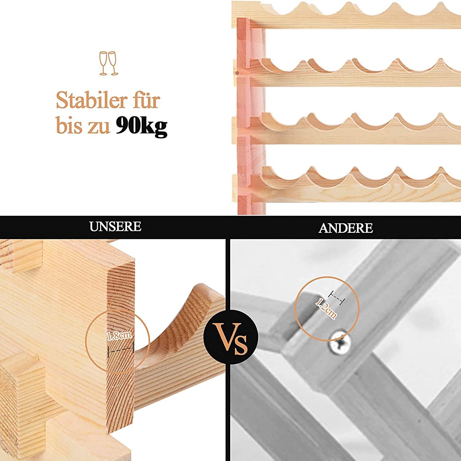 Amazon｜ワインラック ワインホルダー 4段/6段 ワインボトルホルダー